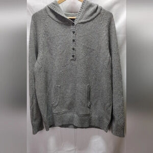 Patagonia Button Front Hoodie Wool Blend Pullover Sweater Women Size XL